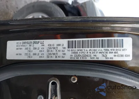 2013 Ram 2500 Tradesman z USA, uszkodzony, nr VIN 3C6UR5HL5DG546191